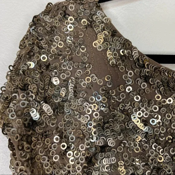 VINCE Gold Mini Dress in Size XS - Picture 6 of 7